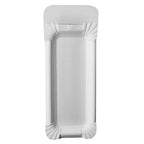 Papstar 250 Teller, Pappe pure eckig 8 cm x 21 cm weiss mit Anfasser