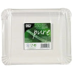 Papstar 250 Teller, Pappe pure eckig 16,5 cm x 20 cm weiss