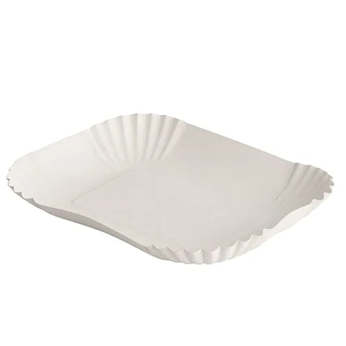 Papstar 250 barquettes, carton pure rectangulaire 13 cm x 17,5 cm x 3 cm blanc