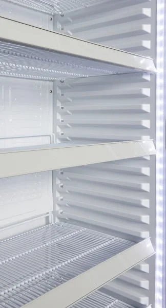 Armoire réfrigérée à boissons noire/blanche - 339 l - porte vitrée - froid ventilé - enseigne lumineuse