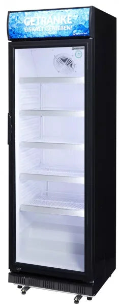 Gastro-Cool DC400 Getränkekühlschrank ECO STAR 400 Liter mit Werbedisplay schwarz/weiß, LED, super sparsam