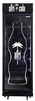 Armoire réfrigérée à boissons noire - 339 l - froid ventilé - enseigne lumineuse Afri-Cola