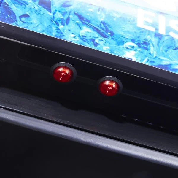 Gastro-Cool DC400 Getränkekühlschrank 400 Liter mit Werbedisplay schwarz/schwarz, LED