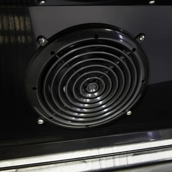 Gastro-Cool DC400 Getränkekühlschrank 400 Liter mit Werbedisplay schwarz/schwarz, LED