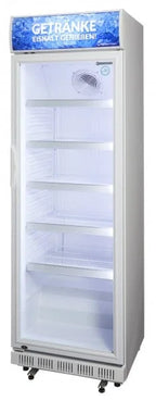 Gastro-Cool DC400 Getränkekühlschrank 400 Liter mit Werbedisplay weiß/weiß, LED