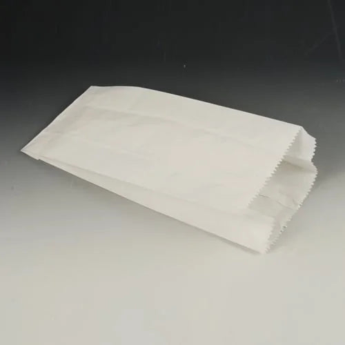 Papstar 1000 Papierfaltenbeutel, Cellulose, gefädelt 24 cm x 11 cm x 6 cm weiss Füllinhalt 1 kg