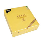 Papstar 50 serviettes ROYAL Collection pliage 1/4 40 cm x 40 cm jaune