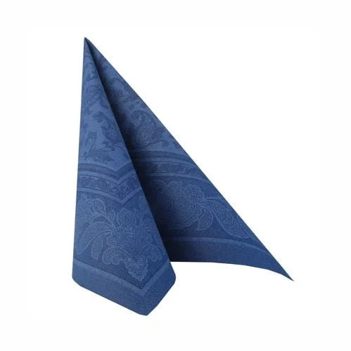 Papstar 50 serviettes ROYAL Collection pliage 1/4 40 cm x 40 cm bleu foncé Ornaments