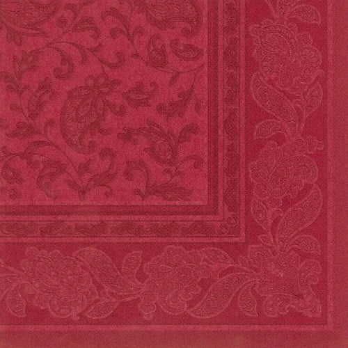 Papstar 50 serviettes ROYAL Collection pliage 1/4 40 cm x 40 cm bordeaux Ornaments