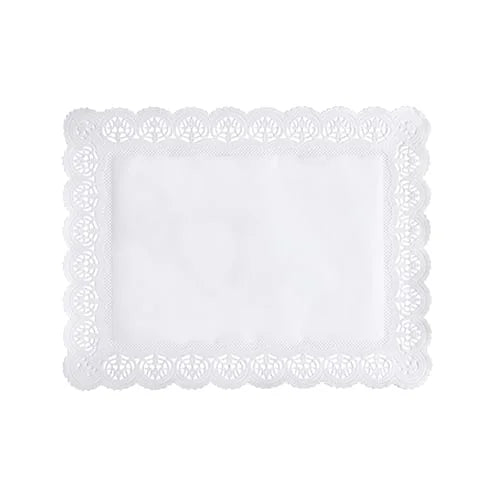 Papstar 100 papiers dentelés carrés 34 cm x 26 cm blanc