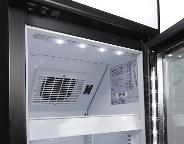 Gastro-Cool DC130 Getränkekühlschrank Slim 150 Liter schwarz/weiß, LED
