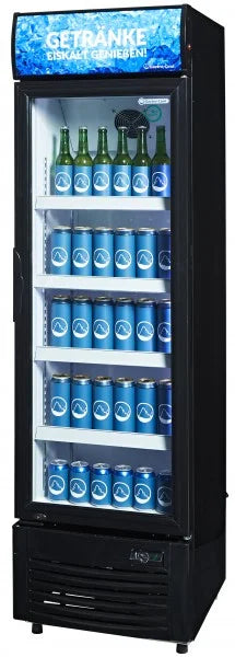 Gastro-Cool DC280 Getränkekühlschrank 229 Liter mit Werbedisplay schwarz/weiß, LED