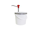 Distributeur doseur Schneider en inox, récipient en PP 5 l, Ø 220 mm