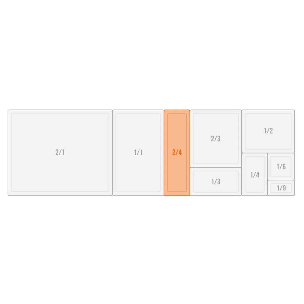 Bac GN en porcelaine, GN 2/4, 65 mm Cellana, env. 3,30 l