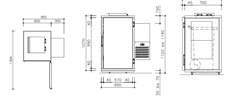 Hefa refroidisseur de déchets 1x 120L