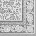 Papstar 50 serviettes ROYAL Collection pliage 1/4 40 cm x 40 cm gris Ornaments