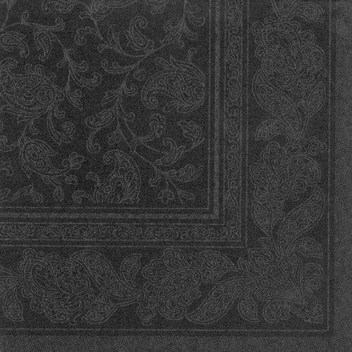 Papstar 50 serviettes ROYAL Collection pliage 1/4 40 cm x 40 cm noir Ornaments