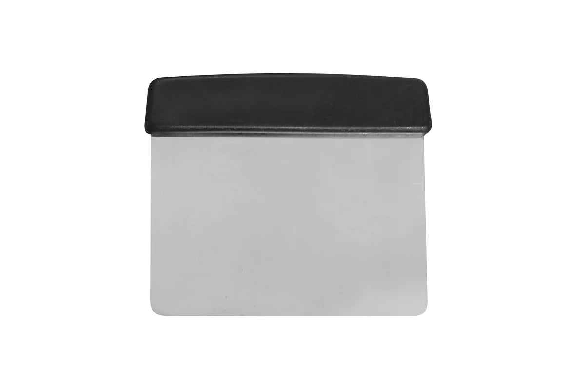 Coupe-pâte Schneider en inox avec lame rigide et manche noir rigide 110 x 120 mm