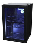 Armoire réfrigérée à boissons noire - 62 l - porte vitrée - froid statique 