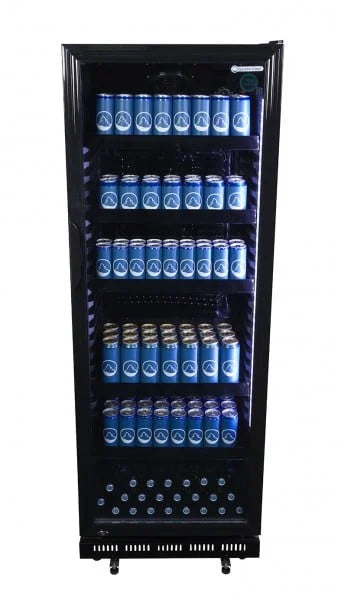 Armoire réfrigérée à boissons noire/noire - 339 l - porte vitrée - froid ventilé
