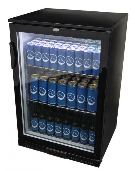 Gastro-Cool Barkühlschrank 128 Liter schwarz, LED, unterbaufähig