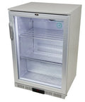 Réfrigérateur d'arrière de bar inox - 128 l - porte vitrée - froid ventilé - encastrable