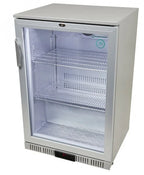 Réfrigérateur d'arrière de bar inox - 128 l - porte vitrée - froid ventilé - encastrable