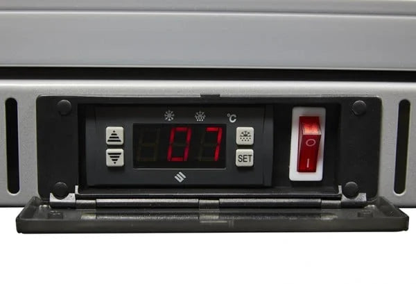 Réfrigérateur d'arrière de bar inox - 128 l - porte vitrée - froid ventilé - encastrable