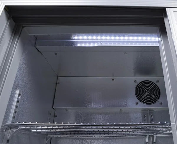 Réfrigérateur d'arrière de bar - 200 l - portes vitrées coulissantes - froid ventilé - encastrable