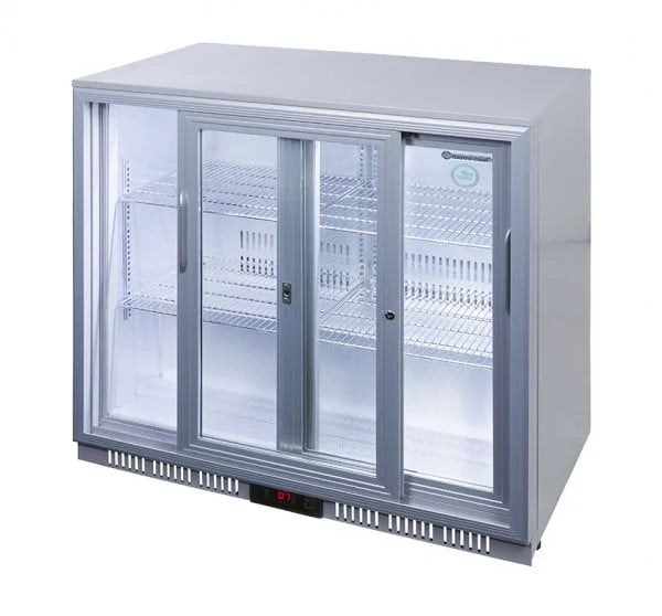 Réfrigérateur d'arrière de bar - 200 l - portes vitrées coulissantes - froid ventilé - encastrable