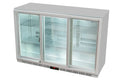 Réfrigérateur d'arrière de bar inox - 312 l - porte vitrée coulissante - froid ventilé - encastrable