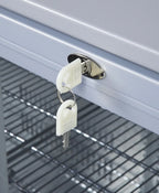 Réfrigérateur d'arrière de bar inox - 312 l - porte vitrée coulissante - froid ventilé - encastrable