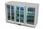 Réfrigérateur d'arrière de bar inox - 312 l - porte vitrée coulissante - froid ventilé - encastrable