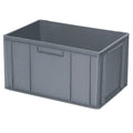 Bac gerbable Euro 600x400 mm, 2 barrettes de préhension, gris - 320 mm