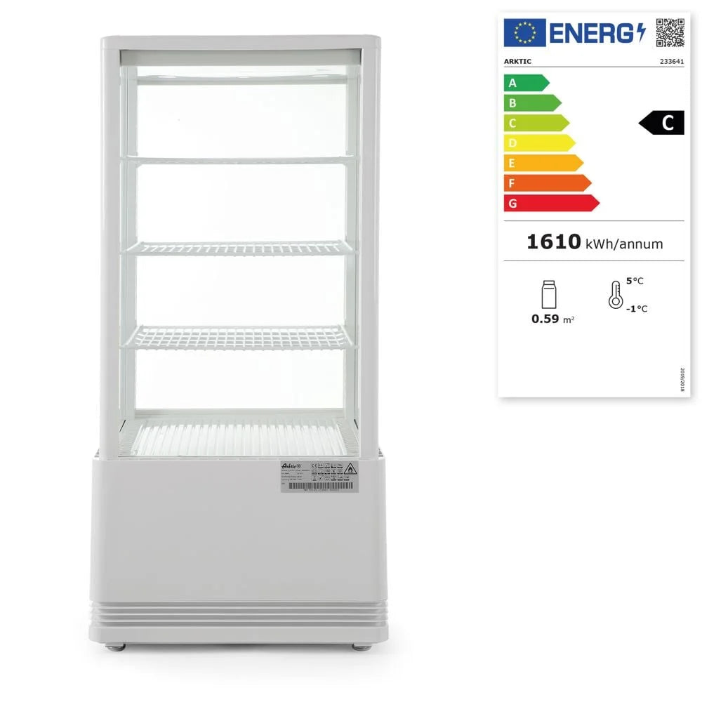 Aufsatz Vitrine schwarz 78 l Anti-Beschlag Höhe 966 mm