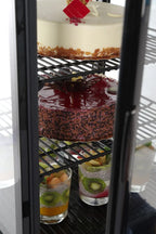 Aufsatz Vitrine schwarz 78 l Anti-Beschlag Höhe 966 mm