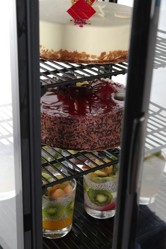 Aufsatz Vitrine schwarz 78 l Anti-Beschlag Höhe 966 mm