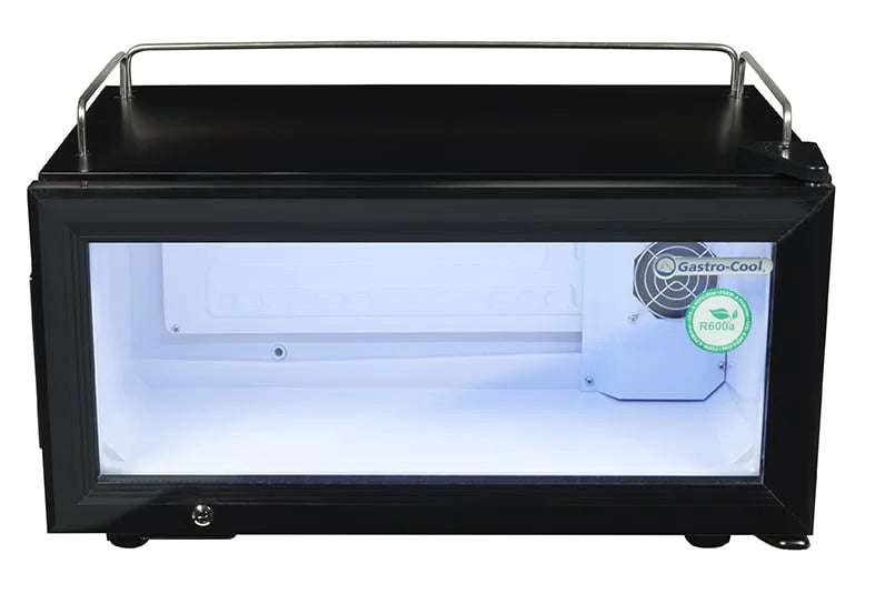 Réfrigérateur professionnel mini-bar noir/blanc - 22 l - porte vitrée - froid statique 