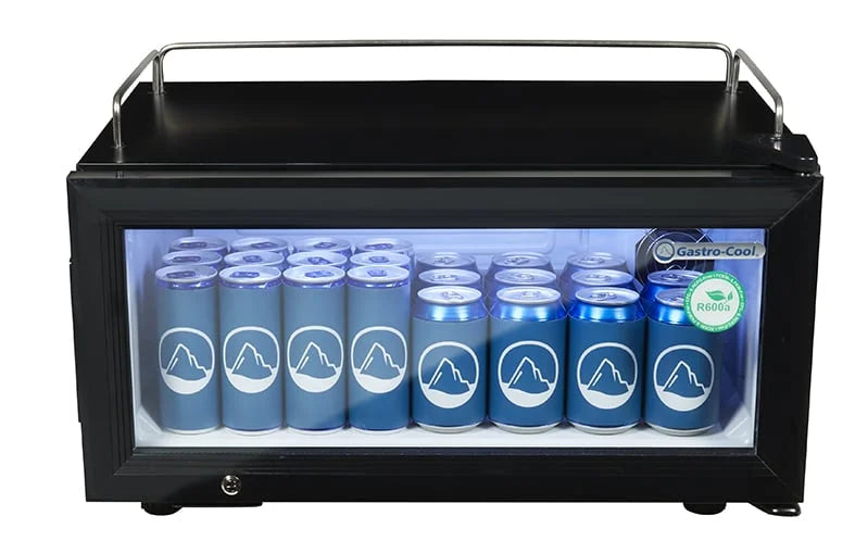 Réfrigérateur professionnel mini-bar noir/blanc - 22 l - porte vitrée - froid statique 