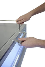 Réfrigérateur professionnel mini-bar argenté/blanc - 22 l - porte vitrée - froid statique 