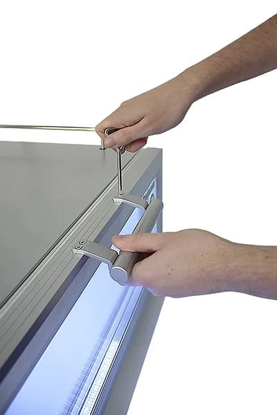 Réfrigérateur professionnel mini-bar argenté/blanc - 22 l - porte vitrée - froid statique 
