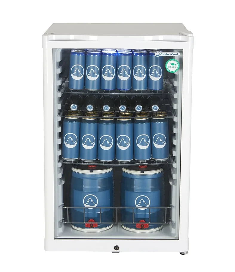 Armoire réfrigérée à boissons blanche - 130 l - porte vitrée - froid statique 