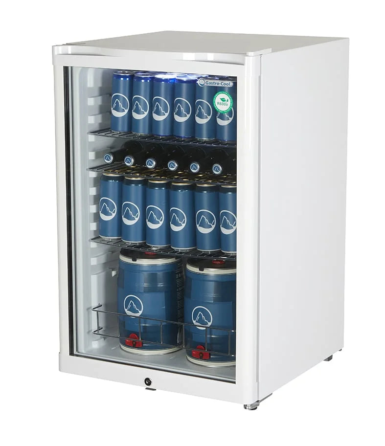 Armoire réfrigérée à boissons blanche - 130 l - porte vitrée - froid statique 