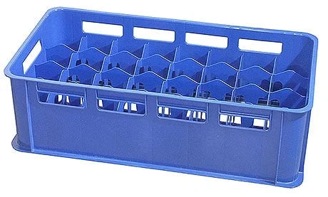Casier à verres 32 compartiments, bleu, pour verres 0,3 - 0,4 L