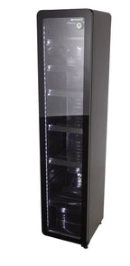 Gastro-Cool GD175 Getränkekühlschrank Retro Slim 212 Liter schwarz/schwarz, LED