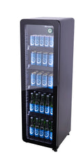 Armoire réfrigérée à boissons noire/noire - 140 l - porte vitrée - froid ventilé 