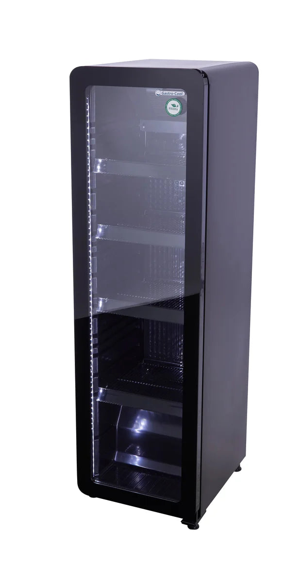 Armoire réfrigérée à boissons noire/noire - 140 l - porte vitrée - froid ventilé 