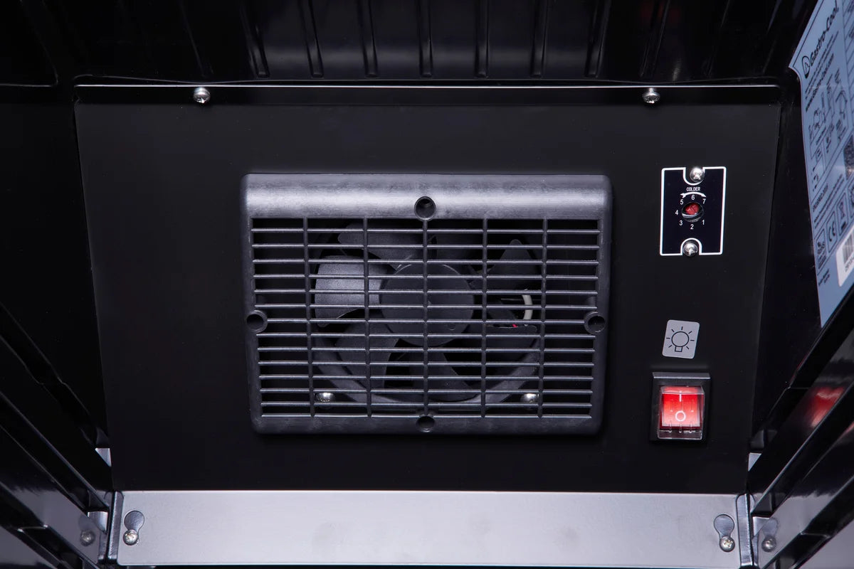 Armoire réfrigérée à boissons noire/noire - 140 l - porte vitrée - froid ventilé 