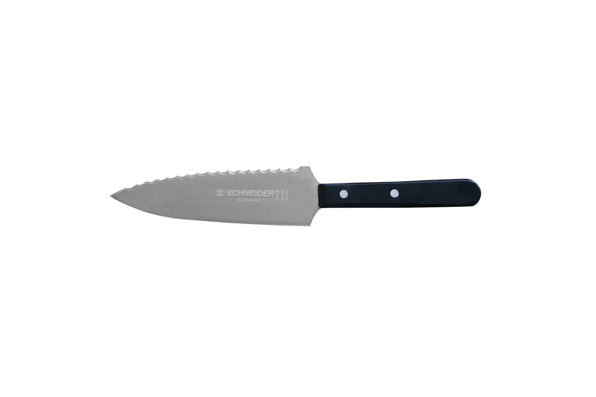 Schneider Couteau à pâtisserie en inox lisse / à denture ondulée 16 cm, noir