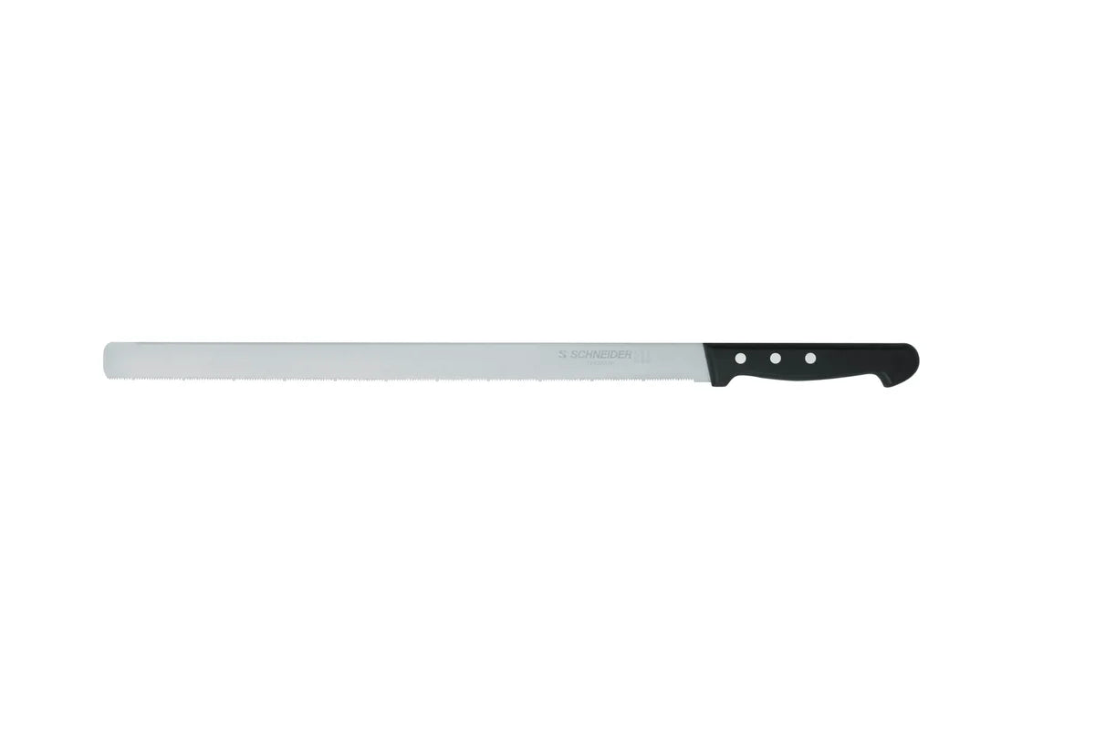 Schneider Edelstahl Konditormesser feine Säge 36 cm, schwarz
